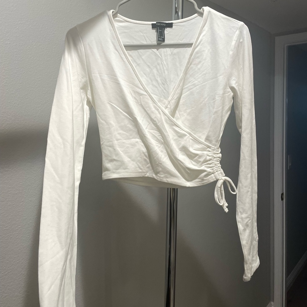 forever 21 white deep v top